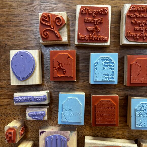 Craft lot of stamps (35) variety holiday gift tags new baby alphabet letters - Picture 12 of 13